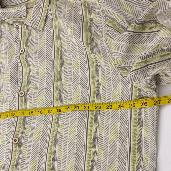 Tommy Bahama Beige and Olive Chevron Men's Shirt Size XXL - Picture 5 of 8